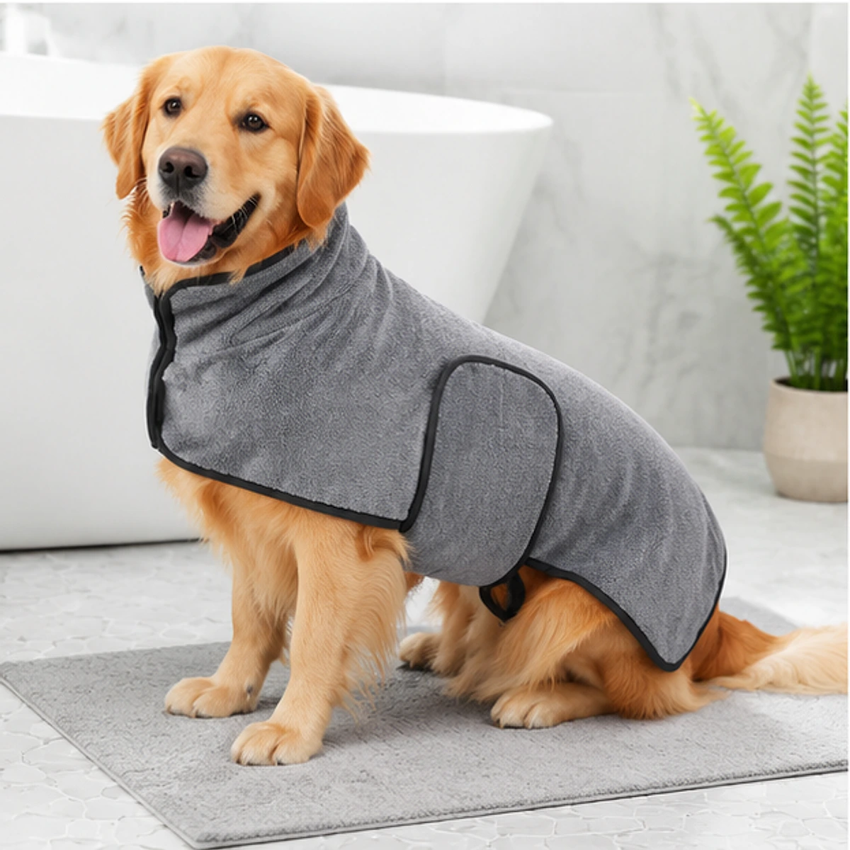 Quick-Dry Dog Bath Robe usage