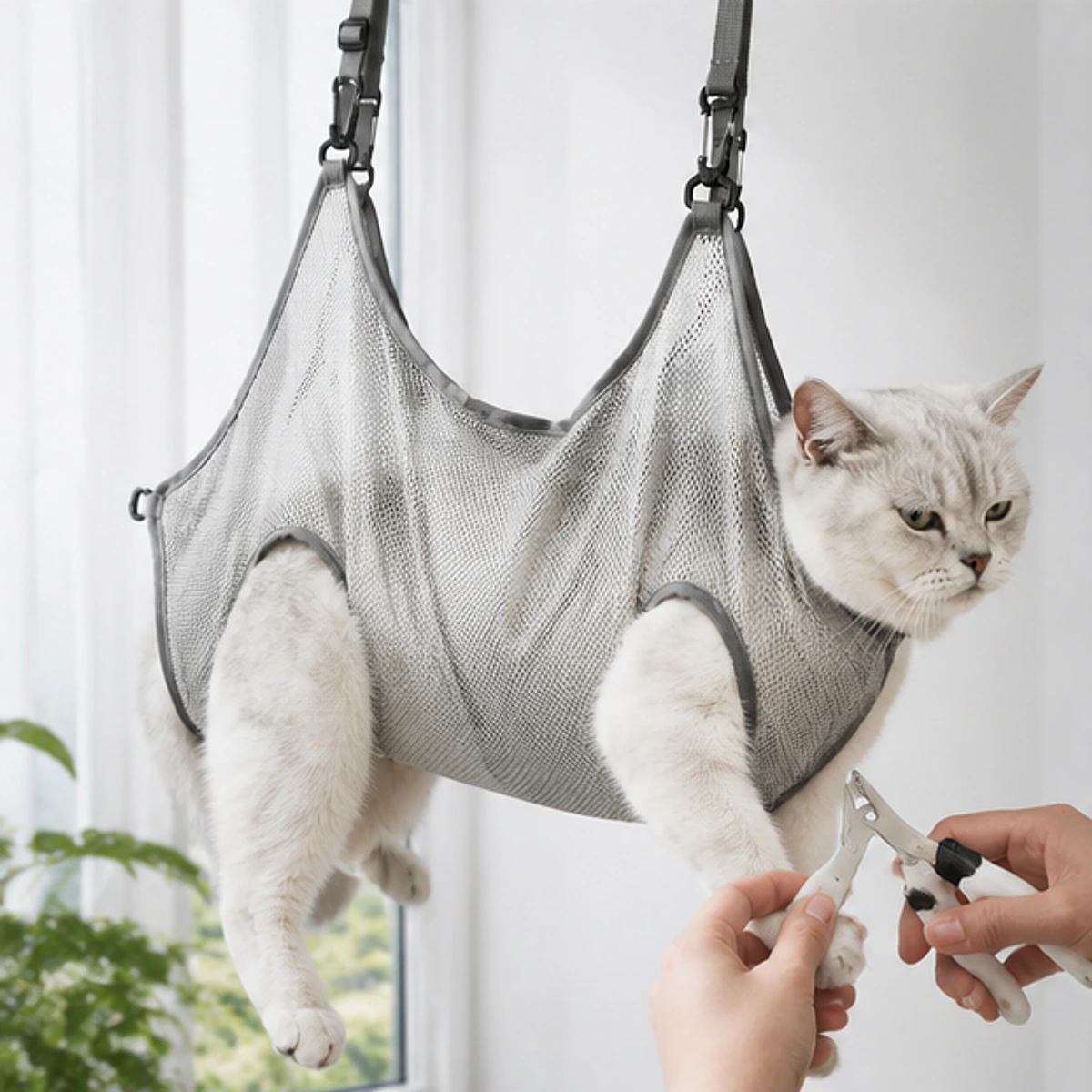 Pet Grooming Restraint Hammock usage