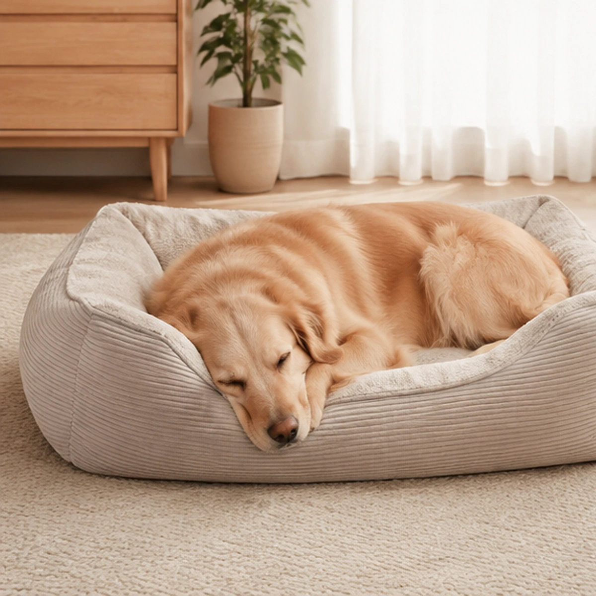 Pressure-Relief Bolster Pet Bed usage