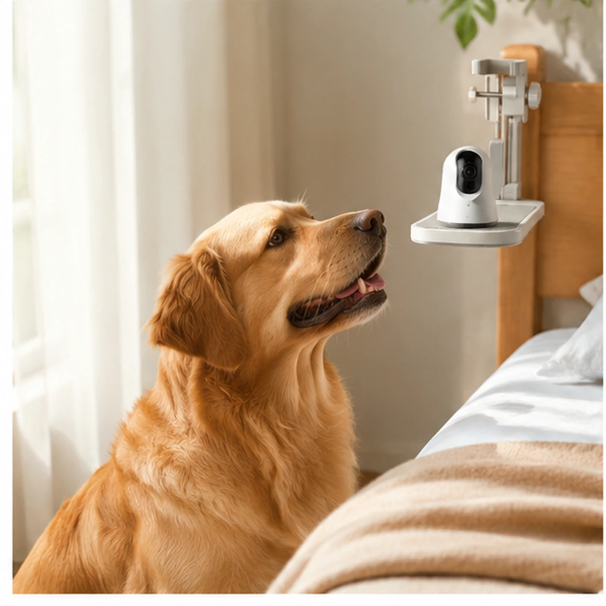 Pet Camera Adjustable Shelf Mount usage